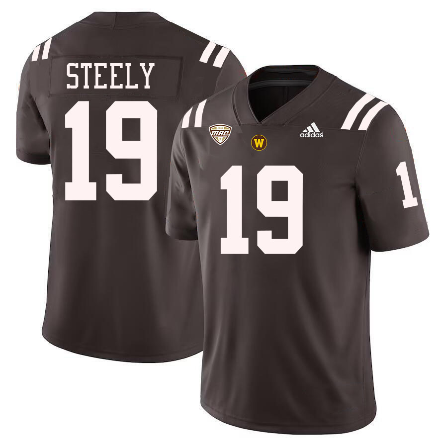 #19 Braden Steely Western Michigan Broncos College Football Jerseys Stitched-Brown